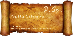 Papity Szironka névjegykártya